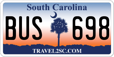 SC license plate BUS698