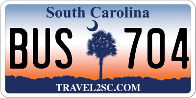 SC license plate BUS704