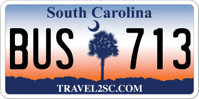 SC license plate BUS713