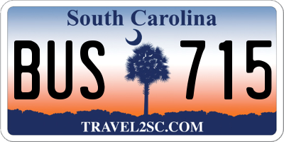 SC license plate BUS715
