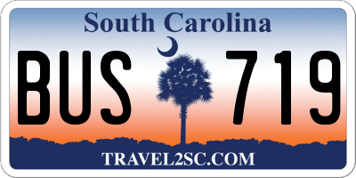 SC license plate BUS719