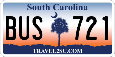 SC license plate BUS721
