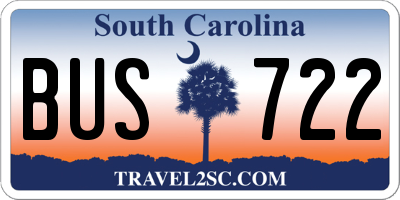 SC license plate BUS722