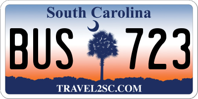 SC license plate BUS723