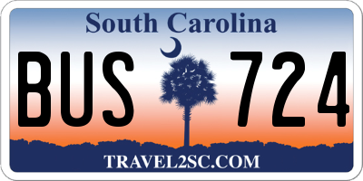 SC license plate BUS724