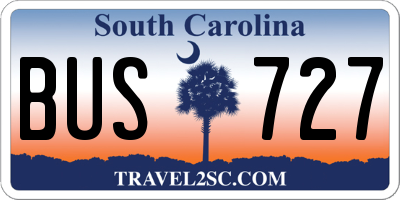 SC license plate BUS727