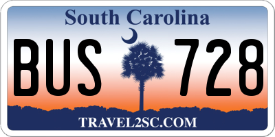 SC license plate BUS728