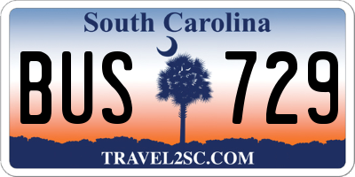 SC license plate BUS729