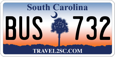 SC license plate BUS732