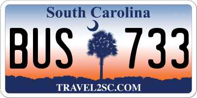 SC license plate BUS733