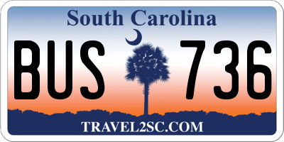 SC license plate BUS736