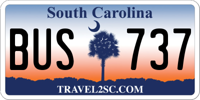 SC license plate BUS737