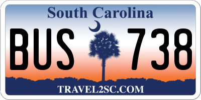 SC license plate BUS738