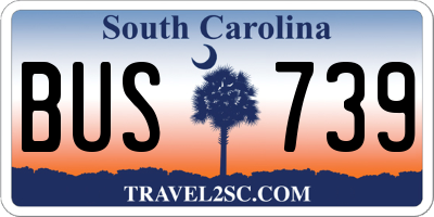 SC license plate BUS739