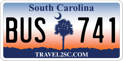 SC license plate BUS741
