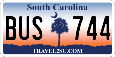 SC license plate BUS744