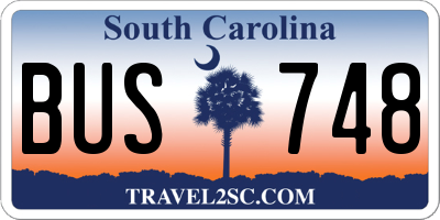 SC license plate BUS748