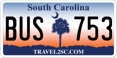 SC license plate BUS753