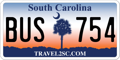 SC license plate BUS754
