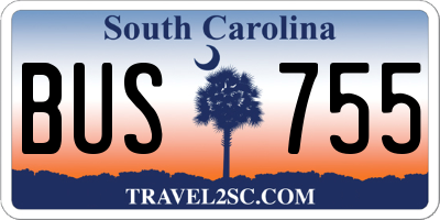 SC license plate BUS755