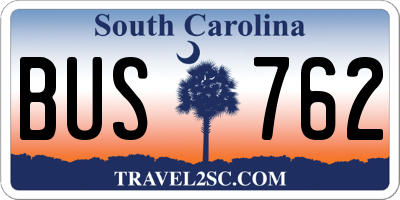 SC license plate BUS762
