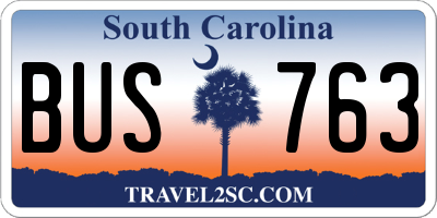 SC license plate BUS763