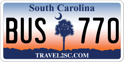 SC license plate BUS770