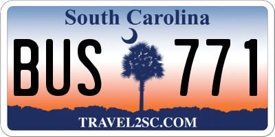 SC license plate BUS771