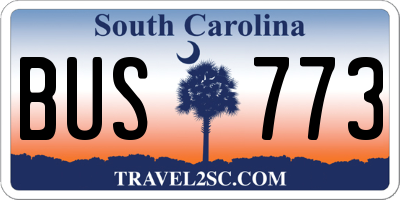 SC license plate BUS773