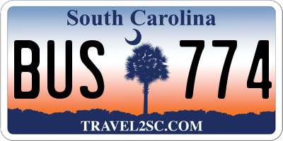 SC license plate BUS774