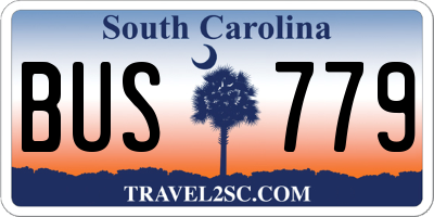 SC license plate BUS779