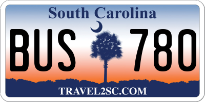 SC license plate BUS780