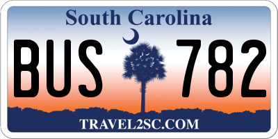 SC license plate BUS782