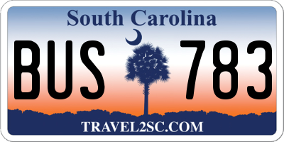 SC license plate BUS783