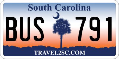 SC license plate BUS791