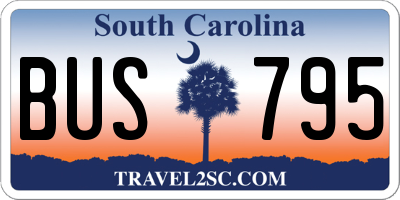 SC license plate BUS795
