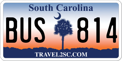 SC license plate BUS814