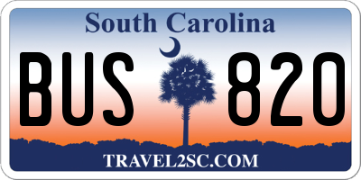 SC license plate BUS820