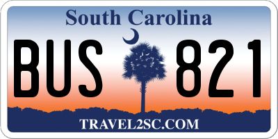 SC license plate BUS821
