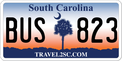 SC license plate BUS823
