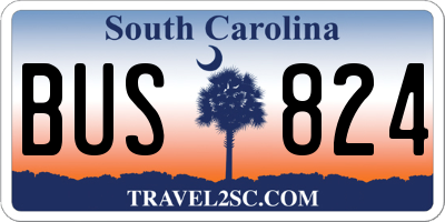 SC license plate BUS824