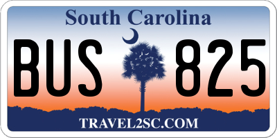 SC license plate BUS825