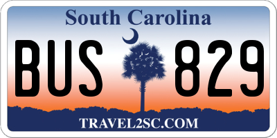 SC license plate BUS829