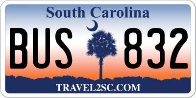 SC license plate BUS832