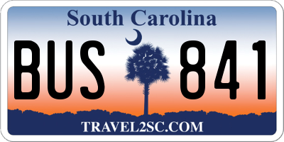 SC license plate BUS841