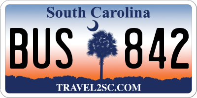SC license plate BUS842