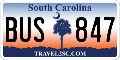 SC license plate BUS847