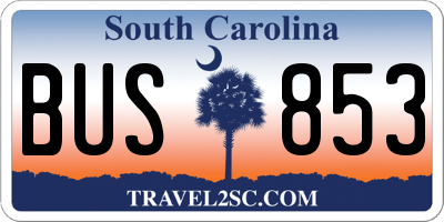 SC license plate BUS853