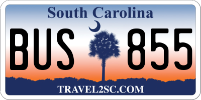 SC license plate BUS855