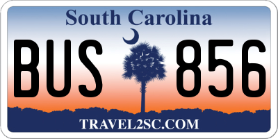 SC license plate BUS856